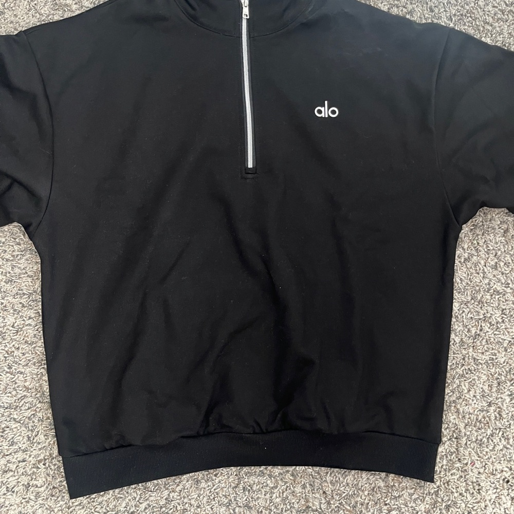 Alo Unisex Black 1/4 Quarter Zip
